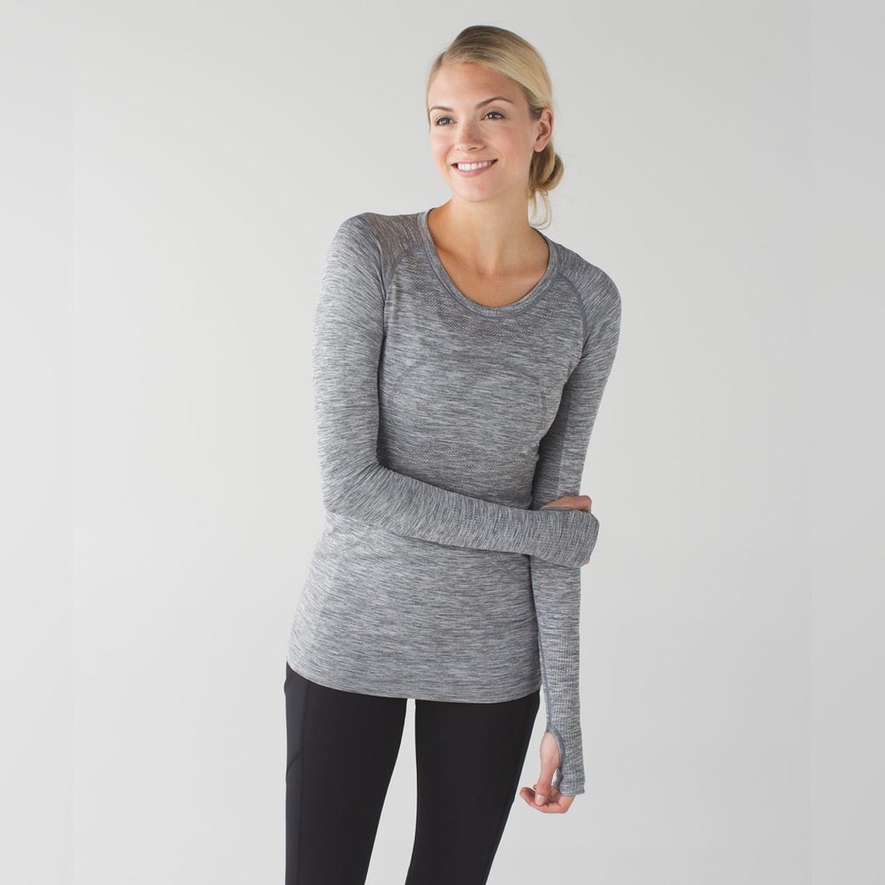 Lululemon Swiftly Tech Long Sleeve Crew Heathered Slate Size 4